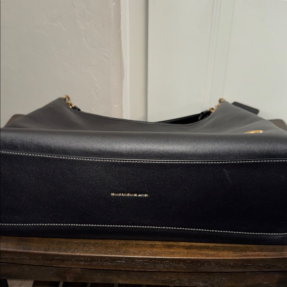 Coach Black Leather Shoulder Bag with Gold Accents - Picture 7 of 10